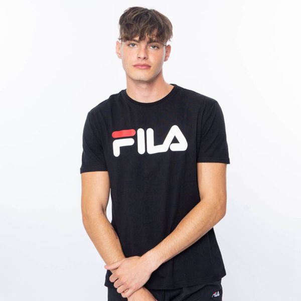 Fila Deckle Men's T-Shirts - Black,NZ 412-24817